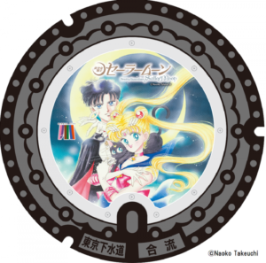 Tapa de registro con la imagen de Sailor Moon y Tuxedo Mask